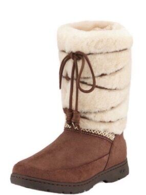 UGG Australia Women’s Boots Winter Snow Maxie Suede Fur Brown Boots size 6